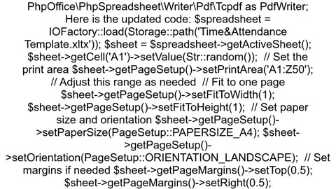 How to make TCPDF fit content from PhpSpreadsheet