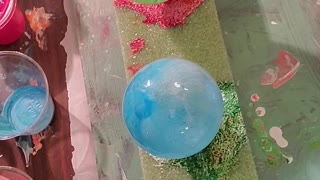 Paint Pouring on Christmas Ornaments