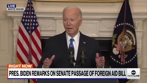 Biden urges the full House to have a say on the 95B$ bill for funding foreign wars,