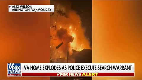 CAUGHT ON CAMERA Virginia home explodes as police execute search warrant #shorts