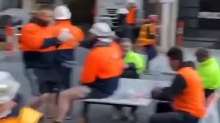 Australian Workers Eat Lunch in the Middle of Street After They Are Denied Service