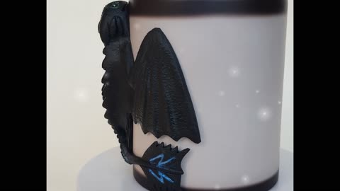 Toothless "Blue Flash" on a matte chameleon mug. Cup Night Fury from "How to Train Your Dragon".