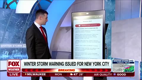 Winter Storm Warning Issued For New York City