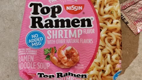 Eating Nissin Top Ramen Shrimp Flavor, Dbn, MI, 8/11/23