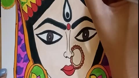 Easy Drawing Of Maa Durga Face | Ma Durga Drawing | How To Draw Durga Maa Step By Step