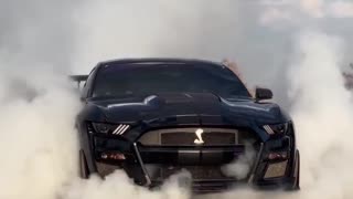 Mustang massive burnout smoke