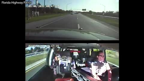 Dashcam video shows Florida trooper being struck by drunk driver