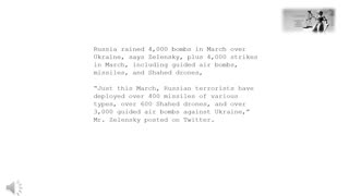 Russia Rains 4,000 Bombs Over Ukraine