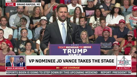 LIVE: VP Nominee, Sen. JD Vance Speaks at Major Trump/Vance Rally in Grand Rapids, MI - 7/20/24