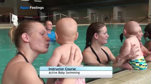 Baby swimming pool training