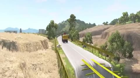 Cars vs Rails Bridge and Giant Water Pit - BeamNG.Drive