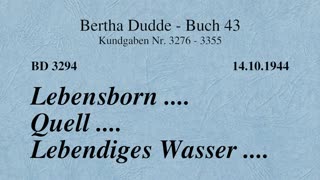 BD 3294 - LEBENSBORN .... QUELL .... LEBENDIGES WASSER ....