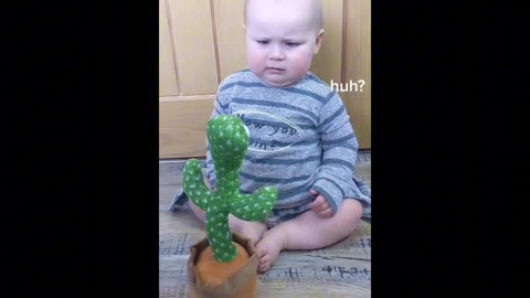 Baby with cactus 🌵