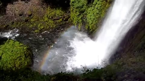 Spectacular Rainbow Forming In The Mist At The Base Of Tunnel Falls