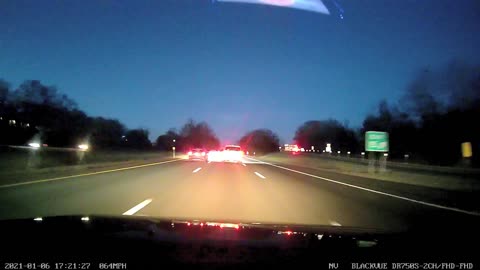 Speeding car gets on left lane camper's tail and teenager provides commentary