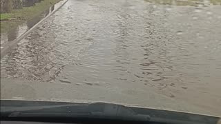 Driving through the Brownsville texas flood water's