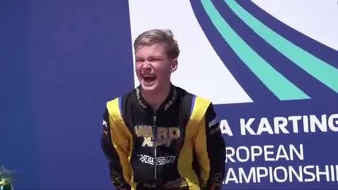 NAZI SALUTE at the European Junior Karting Championship