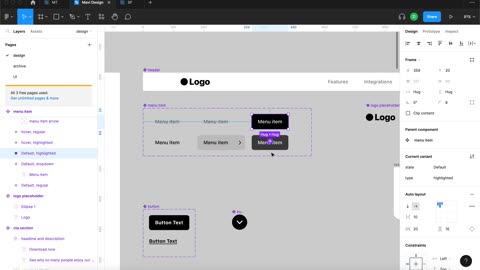 WEB DESIGN IN FIGMA ep.11 Dropdown Menu Navigation – Free UX UI Course