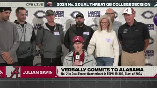 2024 No. 2 Dual Threat QB Julian Sayin verbally commits to ALABAMA | College Football Live