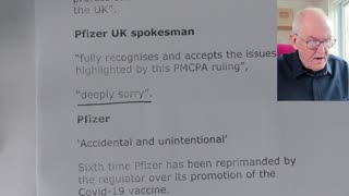 Pfizer breached regulatory code, watchdog rules; "Pfizer is 'deeply sorry" - Dr John Campbell