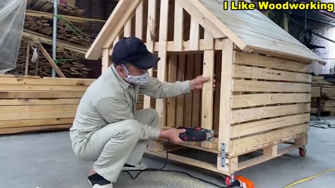 DIY Design Ideas For Woodworking Projects From Pallet Wood - Build A Pet Wooden House From Pallets