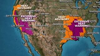 Over 70 million under weather alerts today as two heat waves hit the US