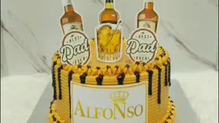 Custom Best Dad Cake Decorated in Under a Minute!!!