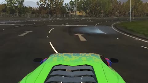 I drive around the ring in a Lamborghini