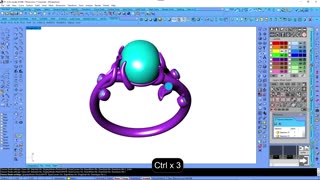 Jewelry Flower Women Ring Oval Cabochon Gemstone 3D CAD Design-JFW07