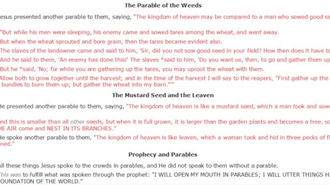 Understanding the Parable of the Weeds
