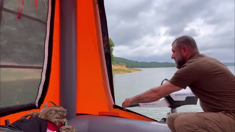 "We Built a Terrace on Our Floating Tent: 24-Hour Lakefront Camping"