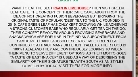 Want the Best Paan in Limehouse?