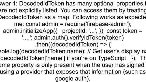 Get User Display Name from Firebase VerifyToken