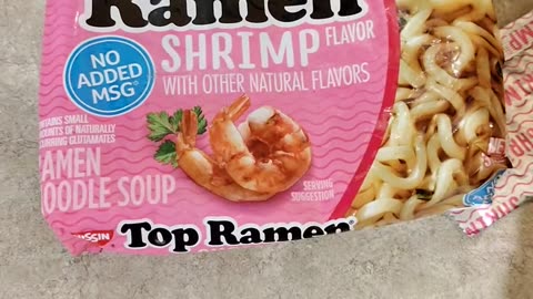 Eating Nissin Top Ramen Shrimp Flavor, Dbn, MI, 9/10/23