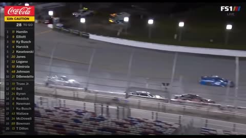 Chase Elliott flips of Kyle Busch