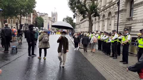 Police taking military orders out side downing street kill the bill protest