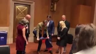 Group of Ukrainian activists desecrated the flag of DPR during a visit to US