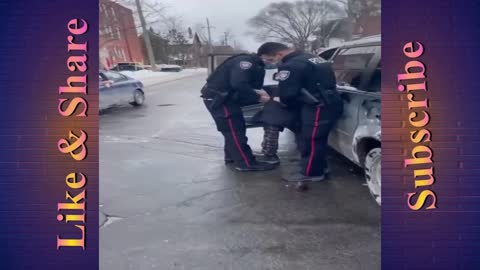 80-year-old arrested by Canadian police for not wearing Mask 😂😂 what a shame