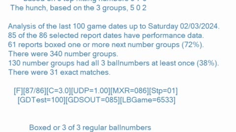 OKLAHOMA PICK 3 Next BallNumbers as of Saturday 02/03/2024