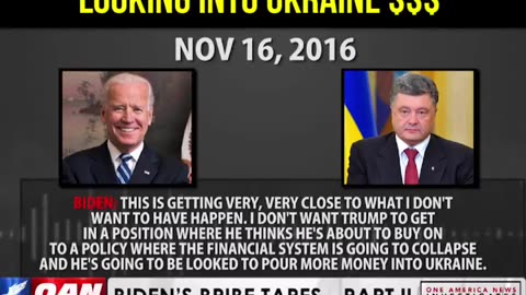 The Biden tapes. Biden didn't want Trump looking into Ukraine money