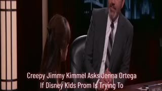 Creepy Jimmy Kimmel Asks Jenna Ortega If Disney Kids Prom Is Trying To "Create More Disney Kids"