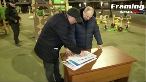 Momen Vladimir Putin tiba di Mariupol Ukraina yang telah diduduki Rusia