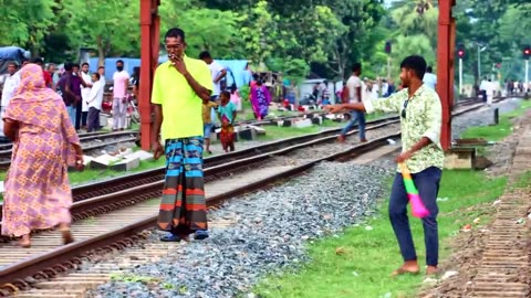 Unveiling the 😲 Loud Train Horn Prank With Public: The Ultimate Reaction!