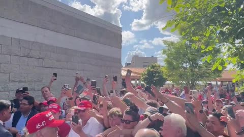 President Trump shakes hands with supporters after speaking in Wisconsin!