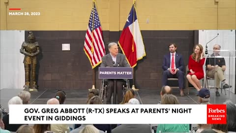 Texas Gov. Greg Abbott Promotes Parents' Rights At Public School