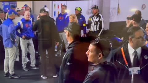 Bill’s Players and Coaches Hug Outside Locker Room after Damar Hamlin Collapses
