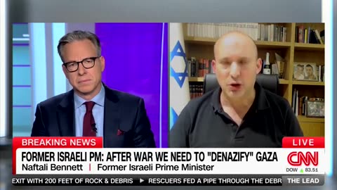 'We Can't Ignore It Any More': Former Israeli PM Spars With Jake Tapper Over Call To 'Denazify Gaza'