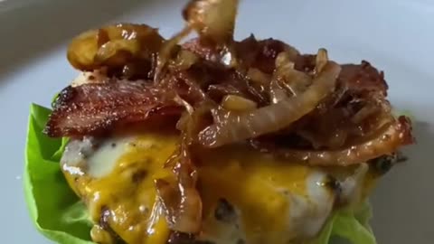 Keto Friendly Bun*Less Bacon Cheeseburger