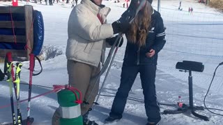 First-Time Skier Fails to Ride Lift