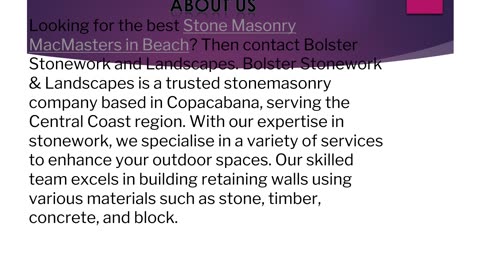 The best Stone Masonry MacMasters in Beach